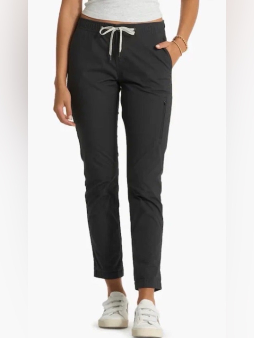 Vuori Black Track Pants with Contrast Drawstring